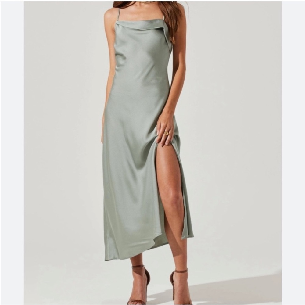 Elegant Sage Green Slip Dress
